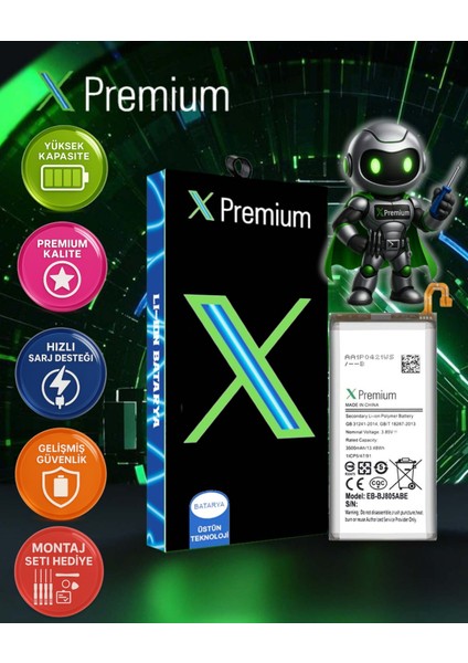 Xpremium Samsung A6+ 2018 Uyumlu Batarya Pil Süper Yüksek Kalite 3500 Mah EB-BJ805ABE