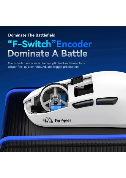 Freewolf A6 Kablosuz Oyuncu Mouse PAW3311 1000 Hz 24000 Dpı Profesyonel Bluetooth Üç Modlu Bağlantı modelleri