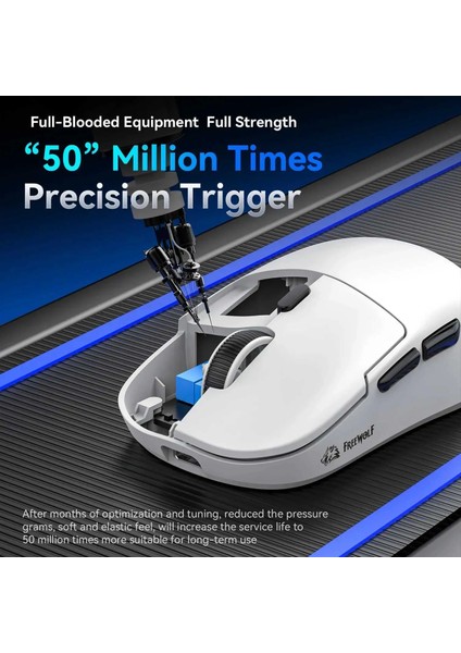 Freewolf A6 Kablosuz Oyuncu Mouse PAW3311 1000 Hz 24000 Dpı Profesyonel Bluetooth Üç Modlu Bağlantı indirimleri