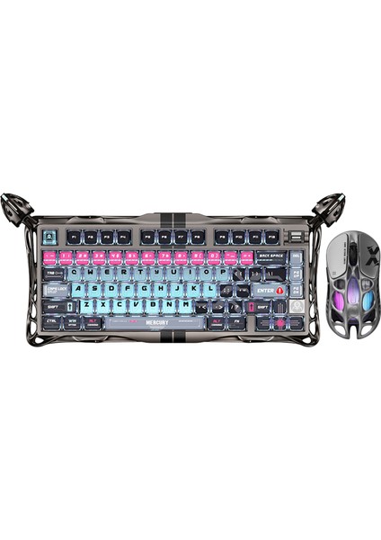 Mercury V75 Pro Hall Effect, Rapid Trigger 8.000 Hz Kablolu Manyetik Klavye + Xpro 32.000 Dpı Rgb Kablosuz Mouse Oyuncu Seti, Gri