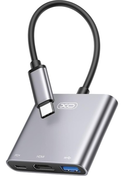 Xo Is Beauty Usb-C Istasyonu, HUB011, 4K 30Hz Hdmı, USB 3.0, 100W Pd Şarj Desteği, Kompakt Tasarım, 5 Gbps Veri Aktarma, Siyah