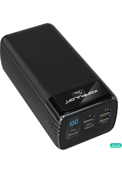 A21S LED Işıklı 40.000 Mah - SIYAH-(5796)