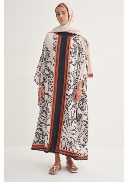 Side Floş Kaftan Krem