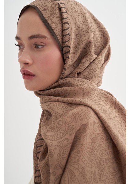 Elenora Monogram Floş Şal Vizon modelleri