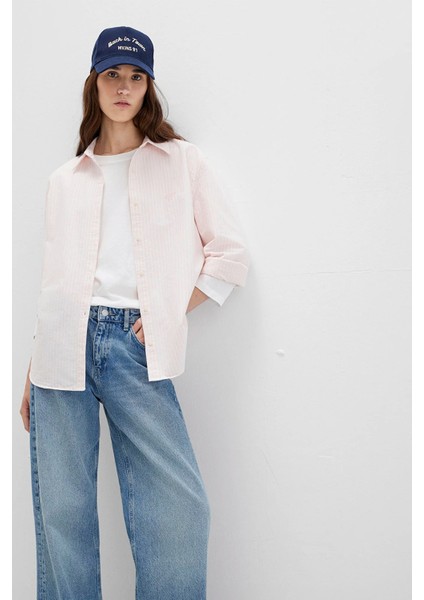 Kadın Pembe Çizgili Gömlek 1211420-91459 modelleri