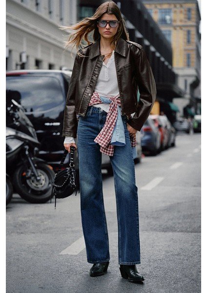 Kadın Victoria Classic Denim Gölgeli Koyu Mavi Jean Pantolon 101072-90539