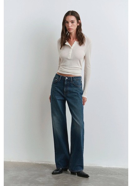 Kadın Victoria Classic Denim Gölgeli Koyu Mavi Jean Pantolon 101072-90539 fiyatları