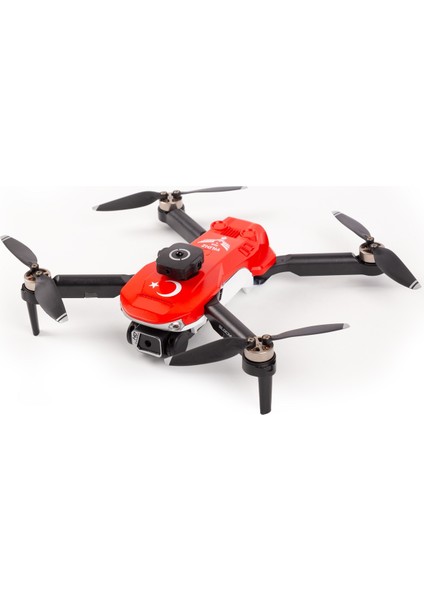 Heki Skymaster Fırçasız Motor, Çift Kameralı Engel Sensörlü Hobi Dronu (Kırmızı, 2 Bataryalı)