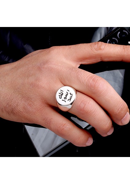925 Ayar Gümüş Peygamber Efendimiz (Sav) Mührü Erkek Yüzük