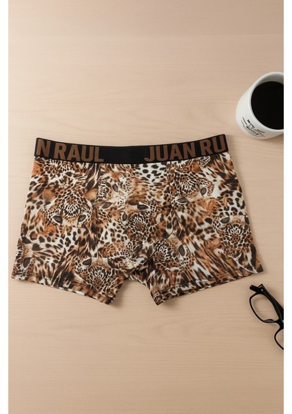 Erkek Boxer-Tropik Leopar Desenli (%95 Pamuk)