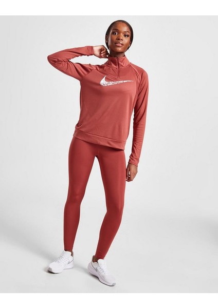 Running Swoosh 1/4 Zip Women's Long Sleeve T-Shirt Kadın Uzun Kollu Spor Üst