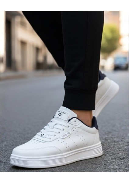 Unisex Ortopedik Faylon Sararmaz Taban Spor Ayakkabı - Beyaz Laci