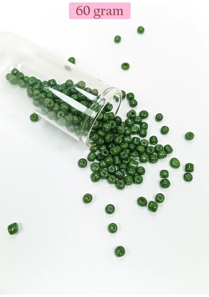 Litaetrend Dökme Cam Kum Boncuk Büyük Boy (6/0) 4 mm - 60 Gram - Koyu Yeşil - BNC112