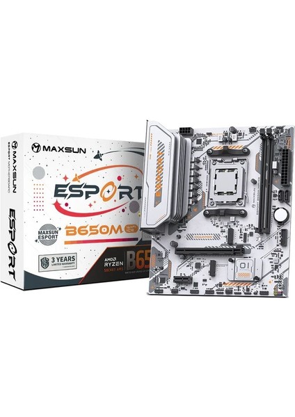 Esport B650M Wıfı Ice Am5 Ddr5 6000 Mhz M.2 HDMI Matx Amd Anakart Beyaz