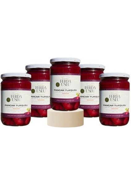 5'li Pancar Turşusu - Kırmızı Pancar + Şalgam + Mor Havuç Lakto Fermente 600 ml
