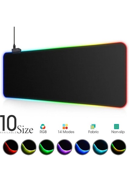 90X40 Rgb Mouse Pad LED Işıklı Baskısız Siyah Renk Gaming Mousepet fiyatları