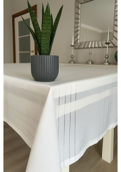 Dertsiz Leke Tutmaz Keten Görünümlü Colber Masa Örtüsü