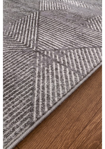 Antrasit Akrilik Dokuma Uzun Ömürlü Halı Antrasit Yolluk Koyu Renk Halı