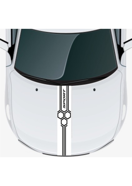 Oto Kaput Sticker Petek Sport Tasarım 26 x 120 cm