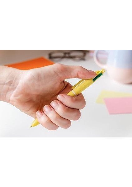 4 Colours Pastel Gövde Tükenmez Kalem 3'lü Blister, 4 Farklı Renk (Mavi, Siyah,yeşil ve Kırmızı), 1.0 Mm. Uç indirimleri