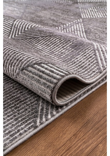 Antrasit Akrilik Dokuma Uzun Ömürlü Halı Antrasit Yolluk Koyu Renk Halı