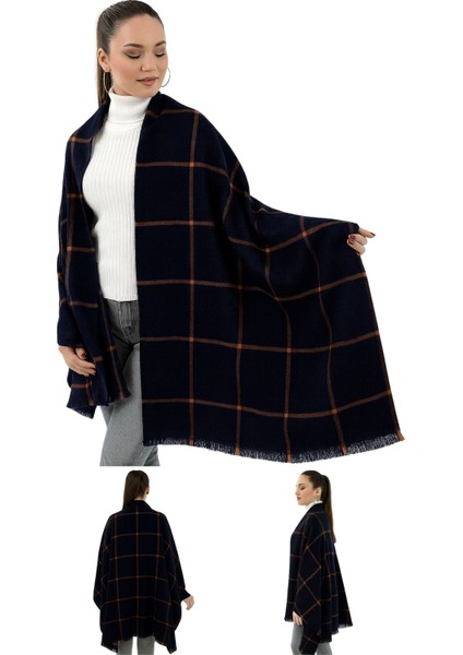 1 Adet Kadın Büyük Bedene Uygun Yumuşak Dokulu Kışlık Desenli Atkı Omuz Şalı