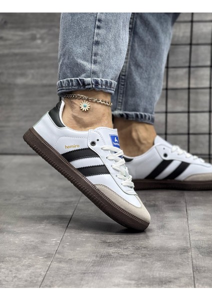 Bağcıklı Unisex Spor Sneaker Ayakkabı-Beyaz-Siyah fiyatları