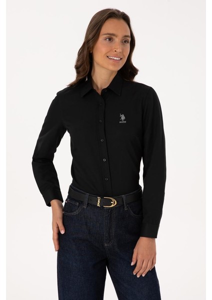 WOX025K U.s Polo Assn. Kadın Uzun Kol Gömlek 2230195 Siyah