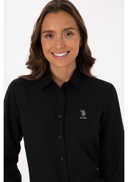 WOX025K U.s Polo Assn. Kadın Uzun Kol Gömlek 2230195 Siyah modelleri