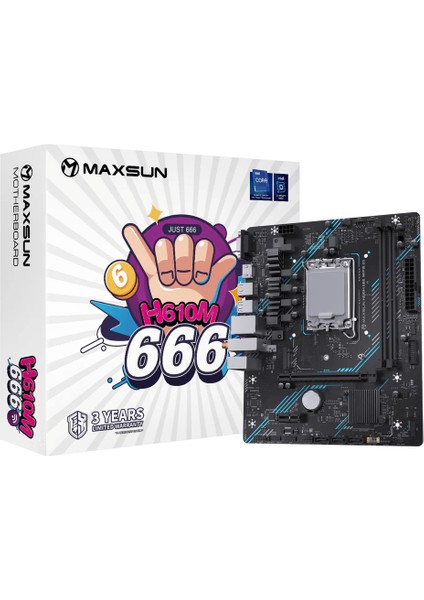 H610M 666 Wıfı LGA1700 Ddr5 6000 Mhz M.2 HDMI Matx Intel Anakart