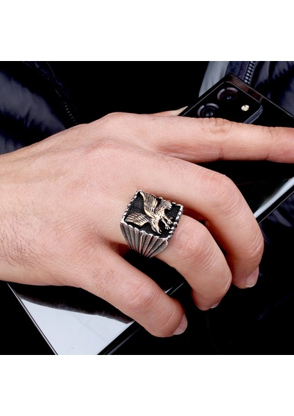 Kartal Model 925 Ayar Gümüş Erkek Yüzük