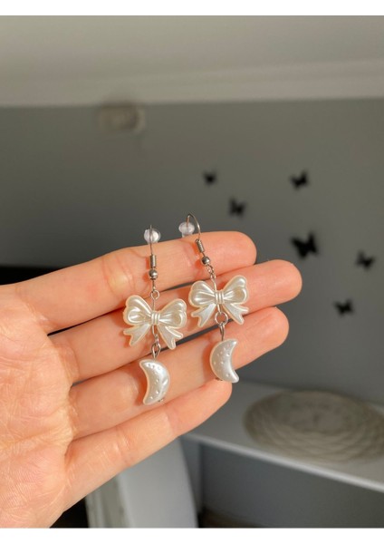 Coquette Aesthetic Incili Fiyonk Küpe fiyatları