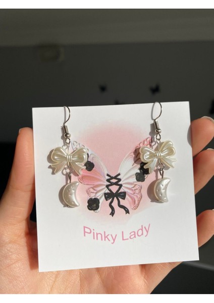 Coquette Aesthetic Incili Fiyonk Küpe modelleri