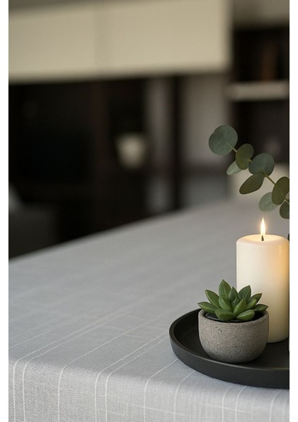 Dertsiz Leke Tutmaz Keten Görünümlü Colber Masa Örtüsü