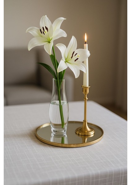 Dertsiz Leke Tutmaz Keten Görünümlü Colber Masa Örtüsü fiyatları