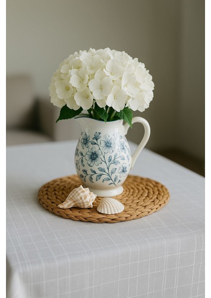 Dertsiz Leke Tutmaz Keten Görünümlü Colber Masa Örtüsü modelleri