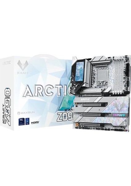 Icraft Z890 Arctıc Wıfı LGA1851 Ddr5 8800 Mhz M.2 HDMI Atx Intel Anakart Beyaz