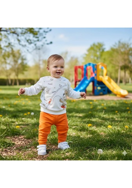 Erkek Çocuk Ayıcık Baskılı Alt Üst Ikili Gündelik Takım