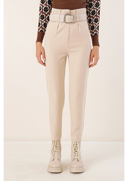 Kadın Kanvas Pantolon 6556 Bej modelleri