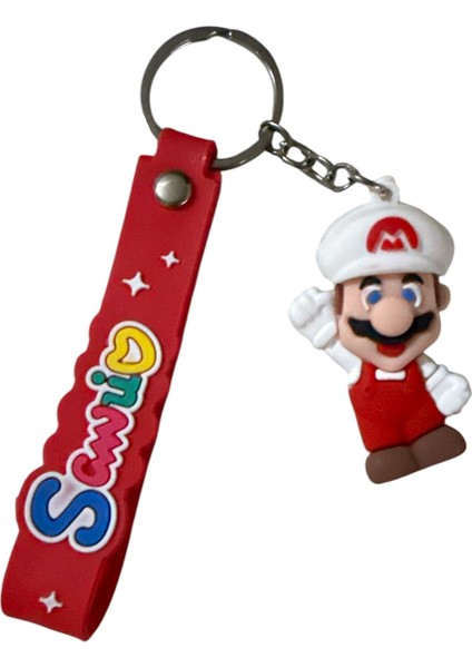 Figürlü Silikon Anahtarlık – Kırmızı Mario & Yeşil Luigi Model – Sevimli anahtarlık seti