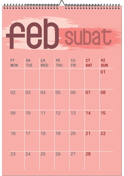 2026 Renkli Planlamalı A3 Ebat 12 Sayfa Duvar Takvimi-Spiralli ve Askılı fiyatları