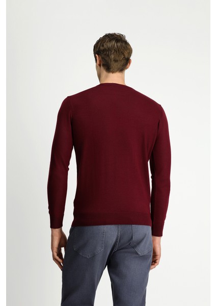 Bisiklet Yaka Regular Fit Yünlü Triko Kazak