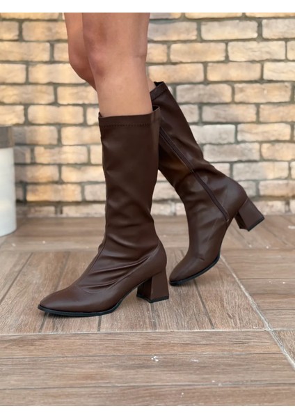 Alvessa Kadın Uzun Streç Çizme Şık Günlük Ofis Rahat Topuklu Ayakkabı Büyük Numara indirimleri