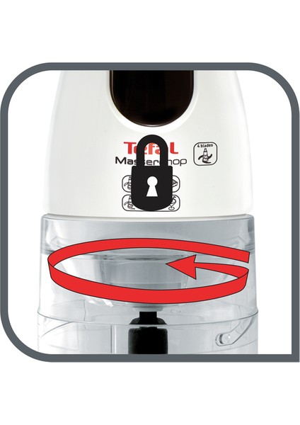 MasterChop Powelix 4 Bıçaklı Beyaz Rondo ve Doğrayıcı