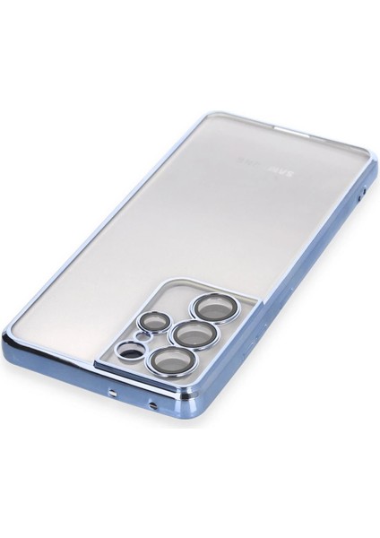 Yzlal Newface Samsung Galaxy S21 Ultra Kılıf Razer Lensli Silikon - Açık Mavi modelleri