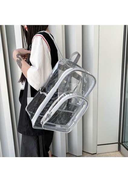 Şeffaf Pvc Büyük Kapasiteli Öğrenci Okul Çantası (Yurt Dışından) indirimleri