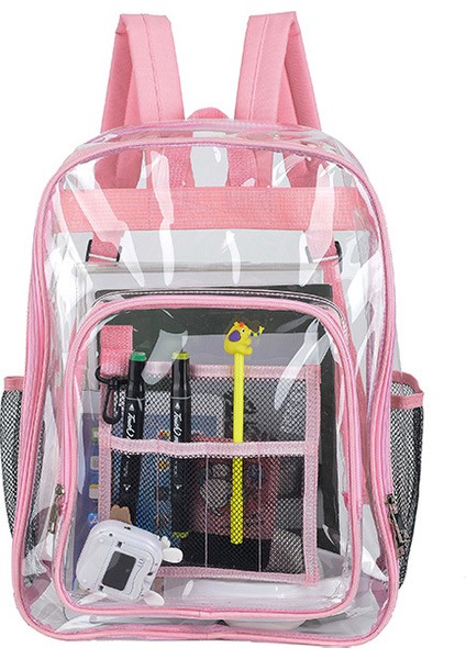 Şeffaf Pvc Büyük Kapasiteli Öğrenci Okul Çantası (Yurt Dışından)