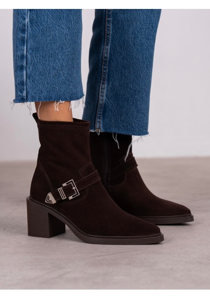 Pulina Kahve Süet Hakiki Deri Kadın Bot fiyatları