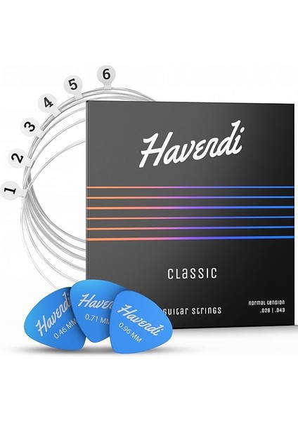 Klasik Gitar Için Gitar Telleri - Gümüş Kaplı Klasik Gitar Için Naylondan Yapılmış Parlak Ses Kalitesi Telleri (6 Tel Seti) 3 Penye Dahil