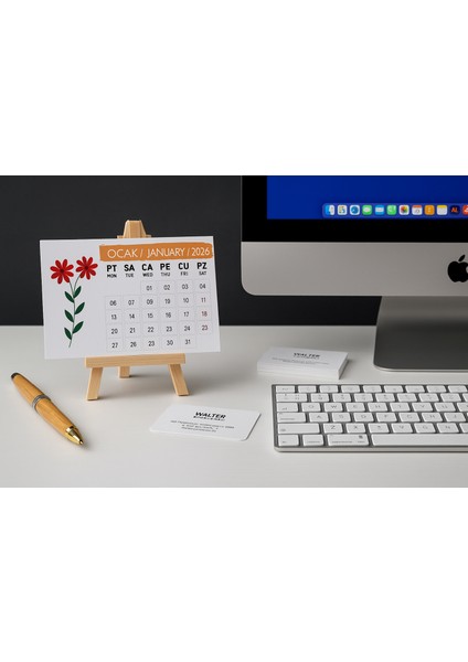 2026 Çiçek Temalı 10X15 cm Masa Takvimi Mini Şövaleli modelleri